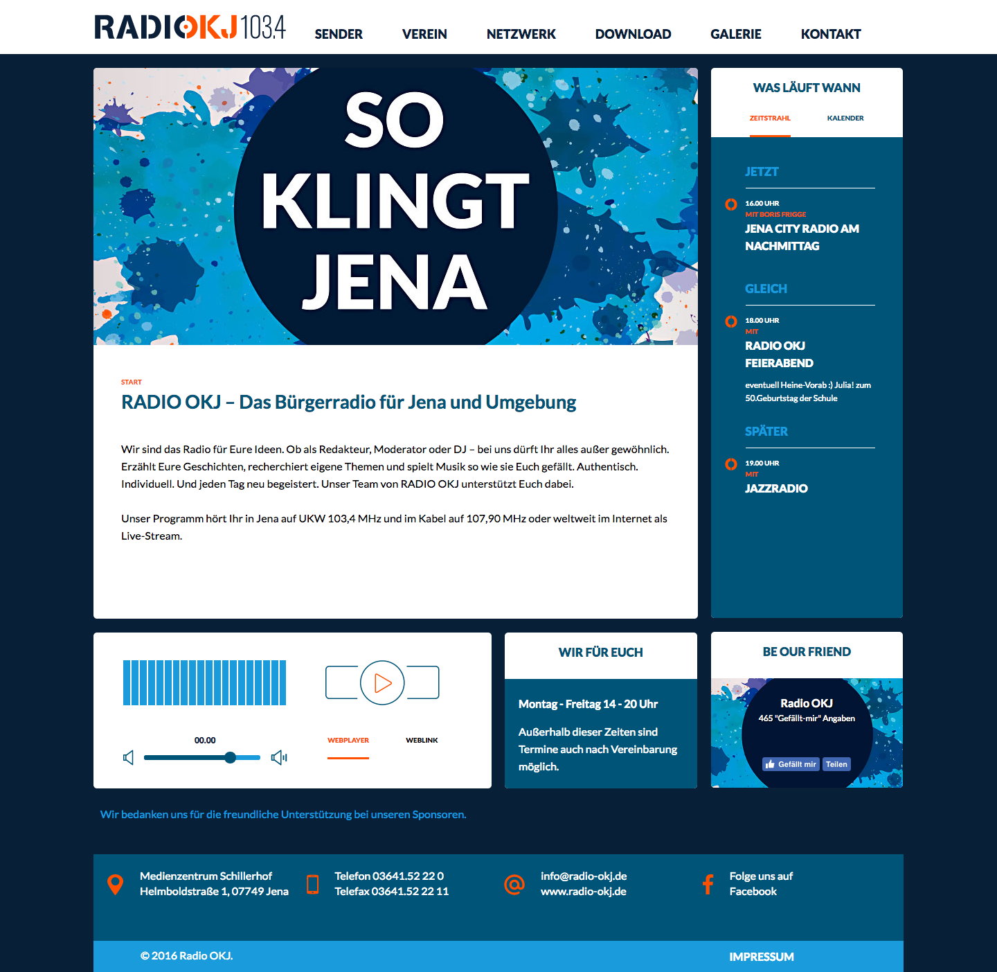 Startseite von RADIO OKJ 103.4